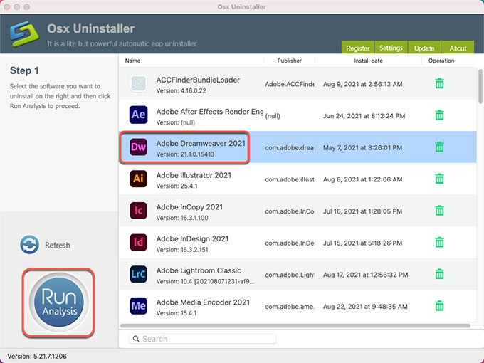uninstall Adobe Dreamweaver for Mac