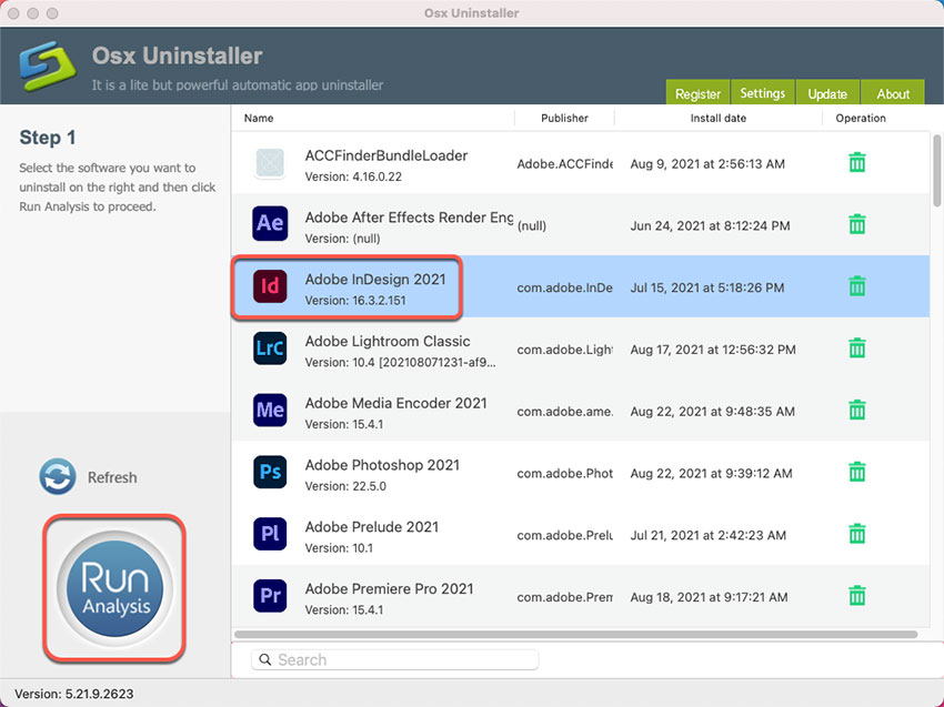 uninstall Adobe InDesign on Mac