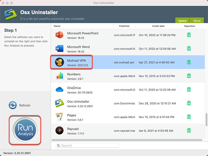 Uninstall Mullvad VPN