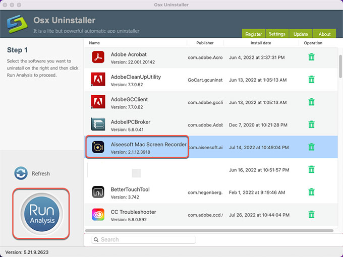 Uninstall Screen Recorder