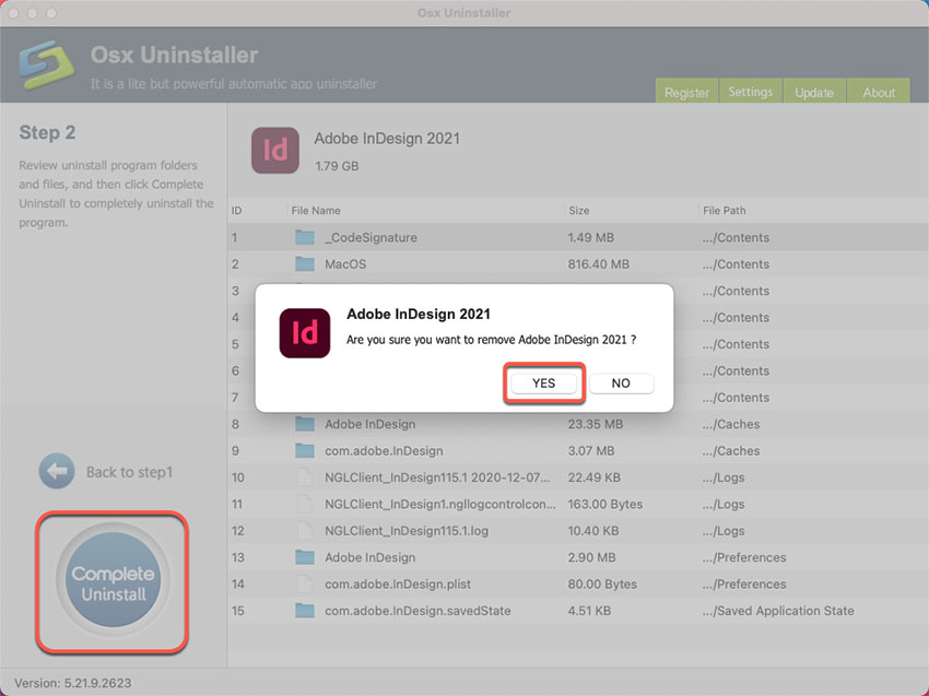 complete uninstall Adobe InDesign