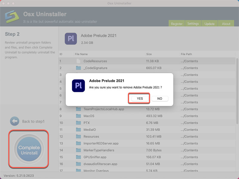 complete uninstall Adobe Prelude