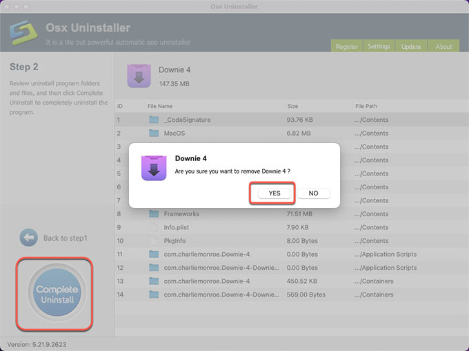 complete uninstall Downie