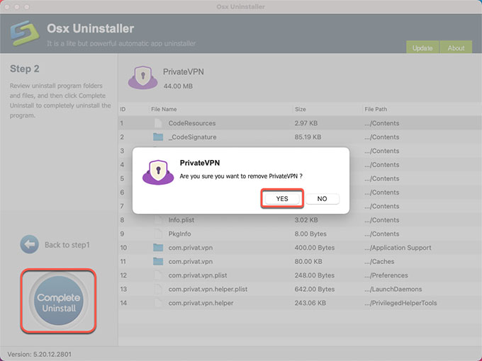 delete PrivateVPN leftovers