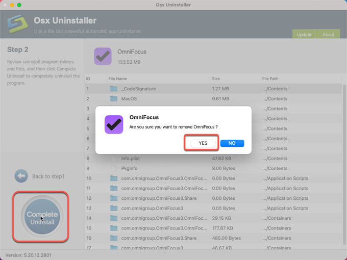 complete uninstall OmniFocus