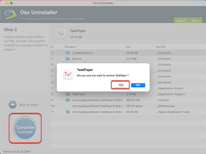 complete uninstall TaskPaper