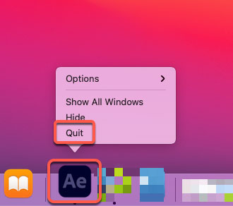 quit Adobe After Effects
