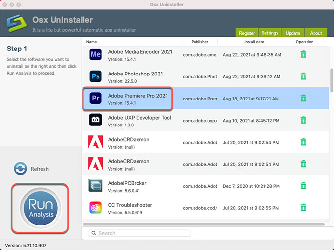 uninstall Adobe Premiere Pro for Mac