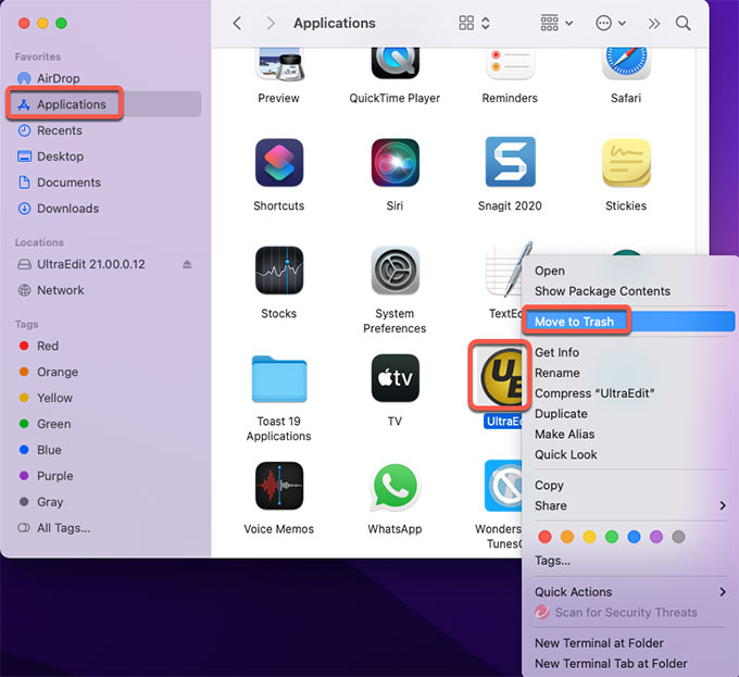 remove UltraEdit for Mac