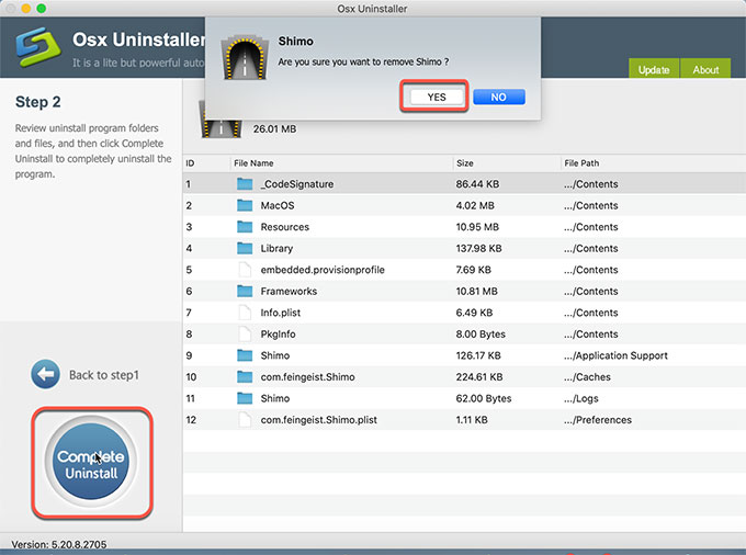 Complete Uninstall Shimo