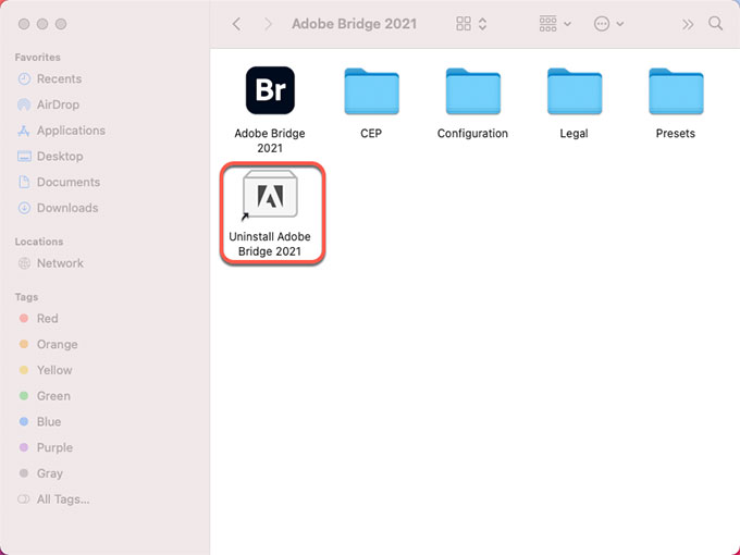 Uninstall Adobe Bridge 2021