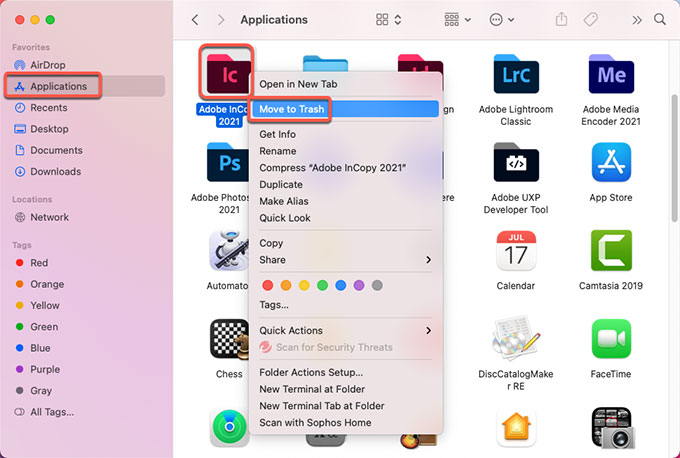 Uninstall Adobe Incopy