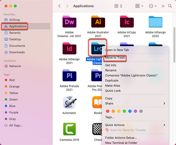 uninstall Adobe Lightroom Classic