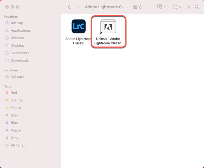 uninstall Adobe Lightroom Classic