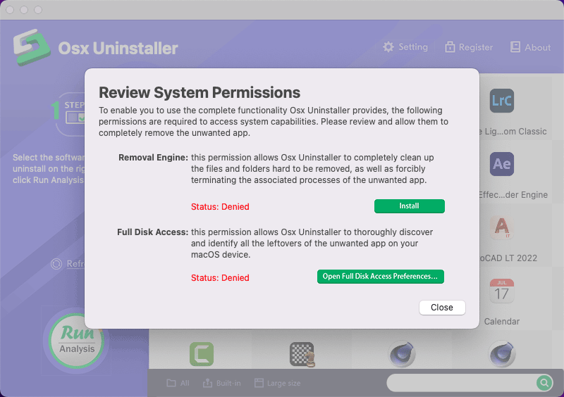 install removal engine