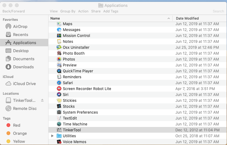 remove TinkerTool on Mac