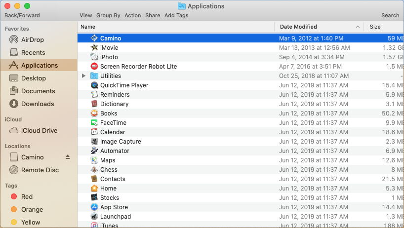 applications_ Camino