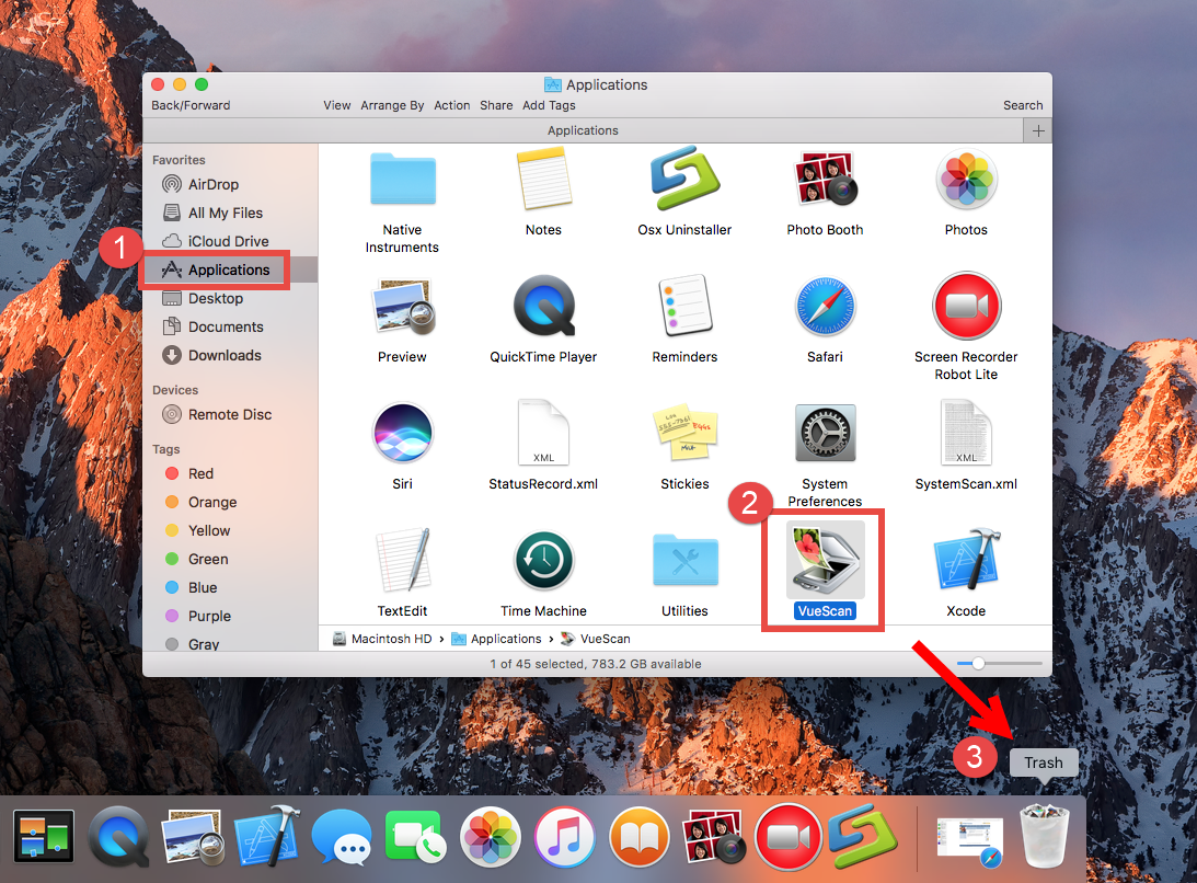 delete VueScan to the Trash (1)