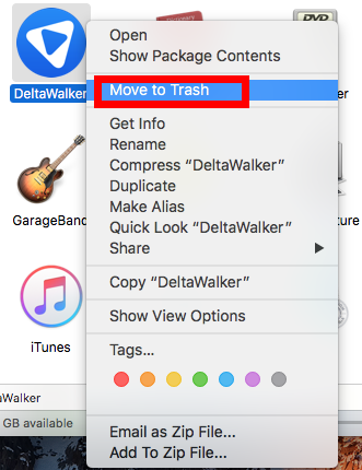 Remove DeltaWalker for Mac