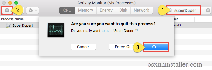 uninstall SuperDuper on Mac