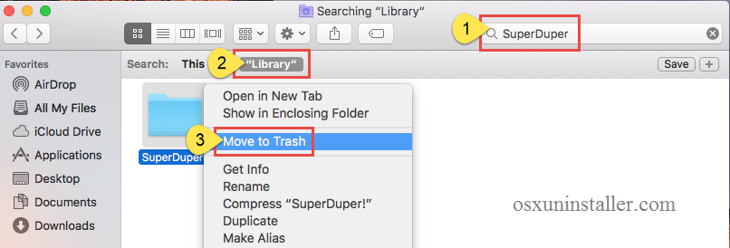 uninstall SuperDuper on Mac