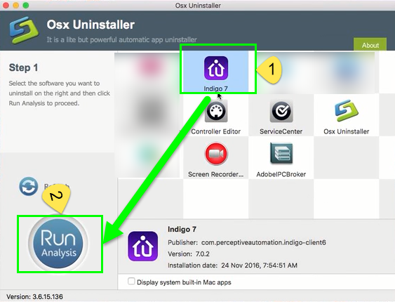 remove indigo 7 with step 1