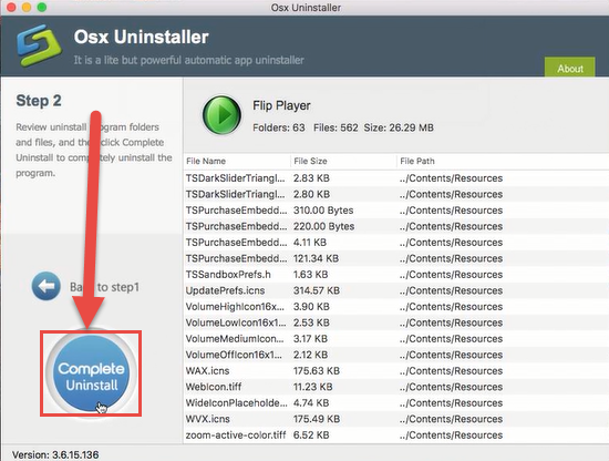 uninstall Flip Player for Mac step2