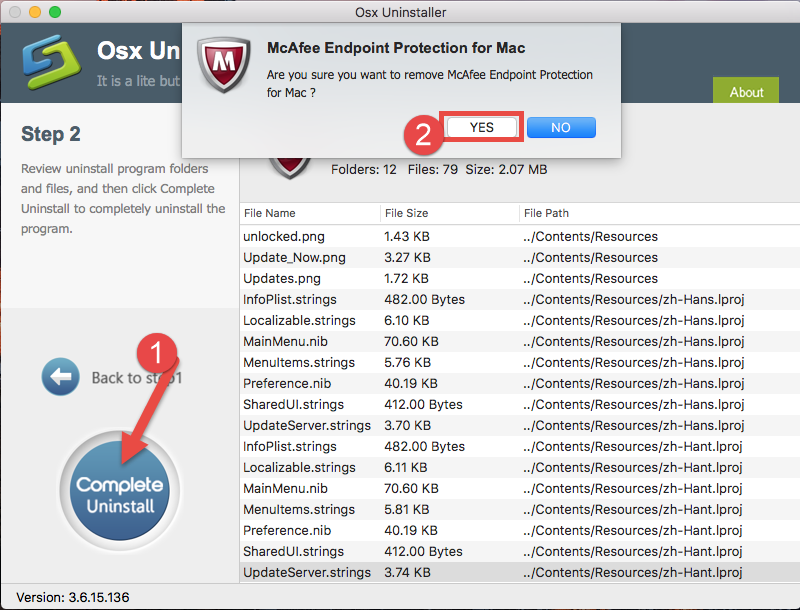 Uninstall McAfee Endpoint Protection with Osx Uninstaller (2)
