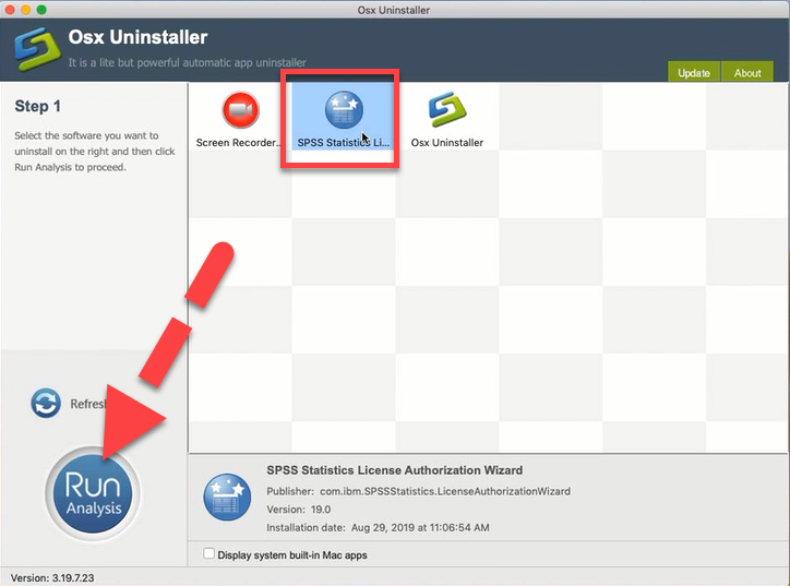 uninstall SPSS Statistics License Authorization Wizard